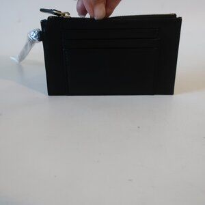 NWT Womens Pottery Barn Black Leather Mini Wallet